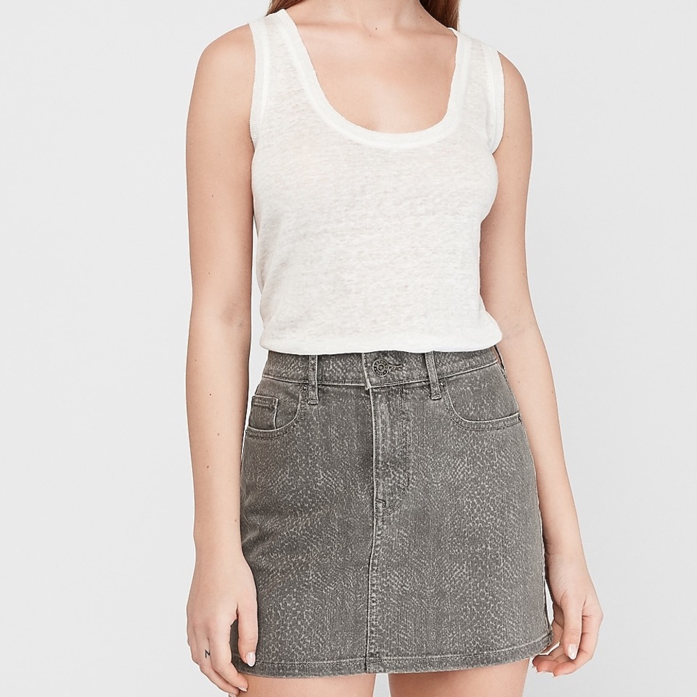 Express high waist snakeskin 🐍 print denim skirt